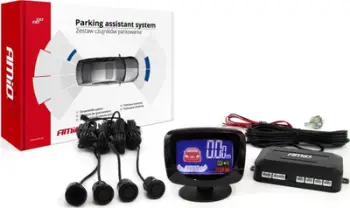 Sistem parkimi AMiO 01578, 4 sensorë, ekran LCD me ngjyra, i zi