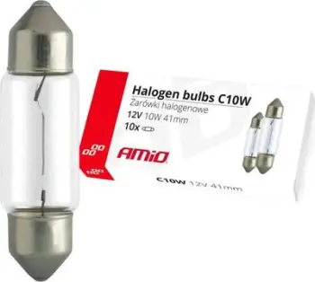 Llambë halogjene AMiO festoon c10w 41mm 12v, 10 copë