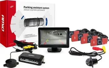 Sistem parkimi AMiO LED 02264, 4 sensorë, përpara dhe prapa