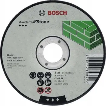 Disk prerës për gur Bosch Standard Stone 125mm, trashësi 3mm, hapje 22.23mm