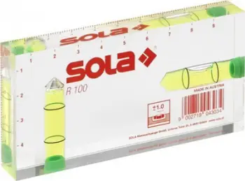 Nivel xhepi Sola R 100, akrilik, 100x50x15 mm, transparent
