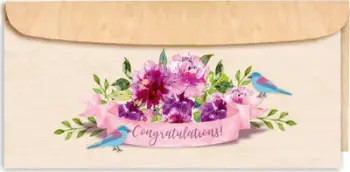 Kartolinë druri Cozywood Wooden Card DL, me zarf druri, Congratulations