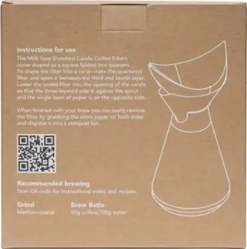 Filtra kafesë Standard Carafe, për karafe standarde, letër filtruese, të bardhë