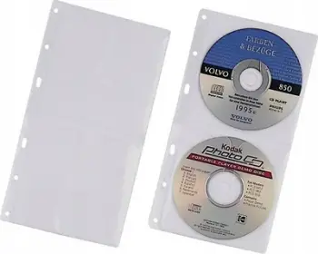 Xhep plastik për CD DVD Durable Punched Pockets S, deri 2 disqe, polipropilen, transparent