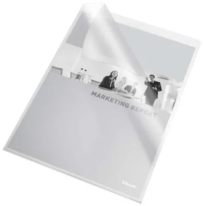 Xhep plastik për dokumente Esselte A4, set 10 copë, transparent - 1