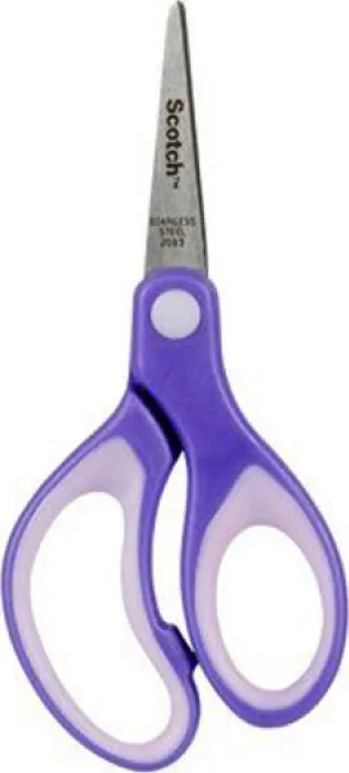 Gërshërë shkollore Scotch 3M, 12 cm, teh inoksi, doreza Soft Touch - 1