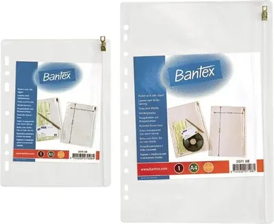 Xhepa plastikë A4 Bantex OP, set 10 copë, me zinxhir, transparent - 1