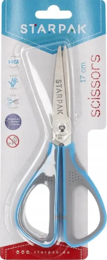 Gërshërë shkollore Starpak School Scissors 491982, 17 cm, kapje universale, shumëngjyrëshe