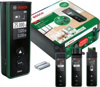 Matës distancash me lazer Bosch ZAMO 4 Set, 25m, me shtojca, i zi