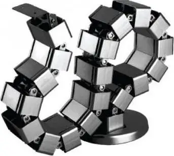 Sistem vertikal kabllor Techly ISWT-CAN-6735, ABS çelik, për tavolina Sit Stand, i zi