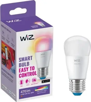 Llambë inteligjente WiZ Lustre P45 E27, 4.9W, RGB 2200K 6500K, e bardhë
