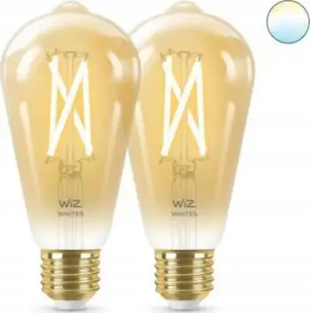 Llambë inteligjente WiZ ST64 Edison, 7W, E27, set 2 copë, ngjyrë amber