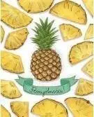 Kartolinë HENRY B6 Pineapples, dizajn me ananas, me zarf shumëngjyrësh