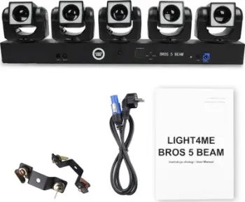 Reflektor skenik Light4Me BROS 5 BEAM, LED RGBW, kontroll DMX, i zi
