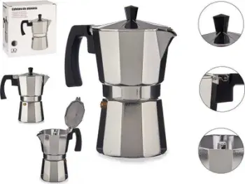Xhezve italiane për kafe Italian Coffee Maker, 3 filxhanë, alumin, gri