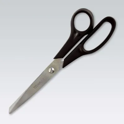 Gërshërë Titanum Ergonomic, 19cm, dorezë ergonomike, të zeza - 1