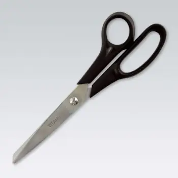 Gërshërë Titanum Ergonomic, 19cm, dorezë ergonomike, të zeza