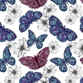 Kartolinë katrore Clear Creations CL0407, dizajn etnik me flutura, me zarf