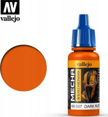 Bojë akrilike Vallejo Mecha Color Dark Rust Wash, 17ml, kafe e errët