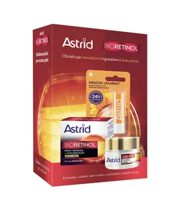 Set për femra Astrid Bioretinol Skincare, krem dite 50 ml + krem nate 50 ml + balsam për buzë 4.8 g