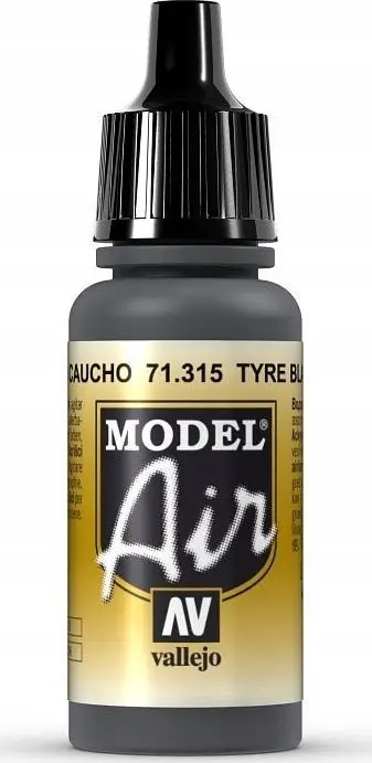 Bojë akrilike Vallejo Model Air Tyre Black, mat, 17ml, e zezë