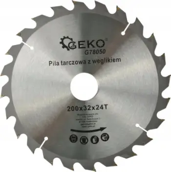 Disk sharrë GEKO 200x32 mm, 24 dhëmbë karbidi, me vrima ftohëse