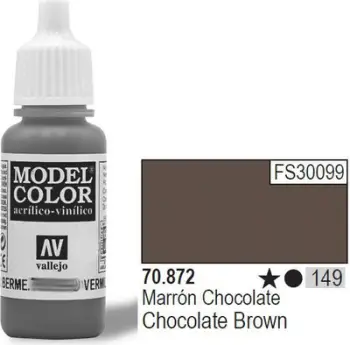 Bojë akrilike Vallejo Model Color Chocolate Brown, 17ml, kafe e errët