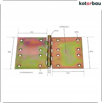 Hingë ndërtimi Kotarbau, çelik i galvanizuar në ari, 100x150mm, e artë - 2