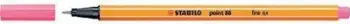 Fineliner STABILO Point 88, set 10 copa, rozë e çelur