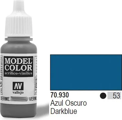 Bojë akrilike Vallejo Model Color Dark Blue, 17ml, blu e errët - 1