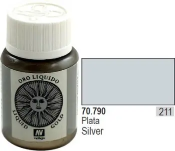 Bojë akrilike Vallejo Model Color Silver Metal, 35ml, metalike argjendi