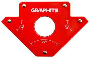 Matës këndor për saldim Graphite 56H903, 122 × 190 × 25 mm, kapacitet 34 kg, i argjendtë