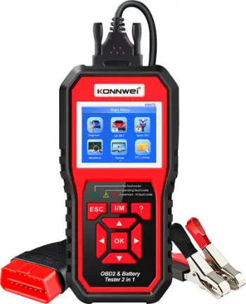 Skaner OBD2 dhe tester baterie Konnwei KW870, 6–12V, ekran 2.4", i zi