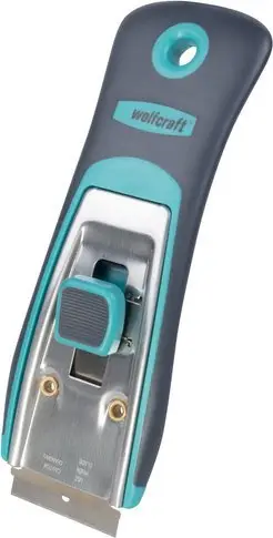 Gërvishtës metalik Wolfcraft Scraper Profi, teh 38mm, trup plastik, gri