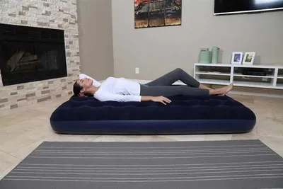 Dyshek ajri Bestway Velour Mattress Queen, 203x152x22cm, dopio, blu e errët - 3