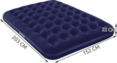 Dyshek ajri Bestway Velour Mattress Queen, 203x152x22cm, dopio, blu e errët - 4