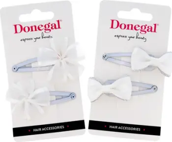 Kapëse flokësh Donegal Hair Clips, set 2 copë, të bardha