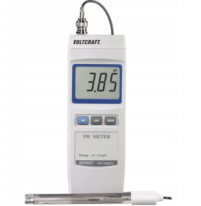 Matës pH VOLTCRAFT PH-100ATC, ATC, ekran LCD, portokalli - 1