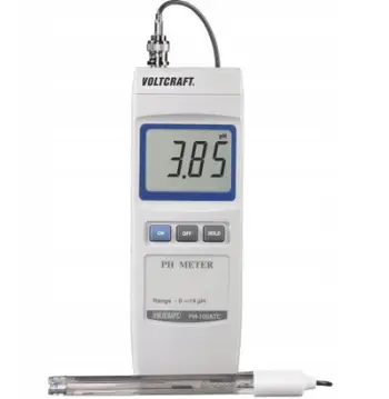 Matës pH VOLTCRAFT PH-100ATC, ATC, ekran LCD, portokalli