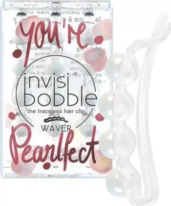 Kapëse flokësh Invisibobble Waver Sparks Flying Youre Pearlfect, me perla, e bardhë