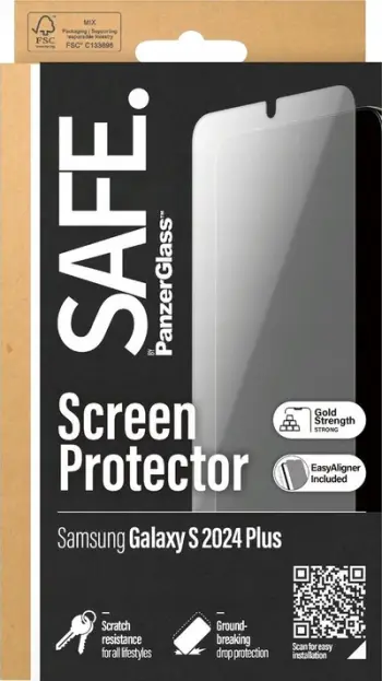 Mbrojtës ekrani PanzerGlass SAFE Samsung Galaxy S24 Plus, qelq i kalitur, Ultra Wide Fit, transparent