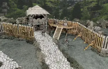 Skenografi tavoline Battle Systems Fantasy Terrain Palisade Walls, 28–35mm, karton, shumëngjyrëshe