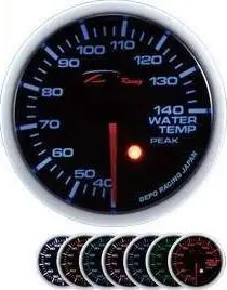 Matës temperature uji Depo Racing Smoke Series SKPK, 52mm, ndriçim 7 ngjyrash, i zi