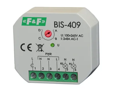 Rele bistabile F&F BIS-409, 2NO 8A, 230V AC - 1