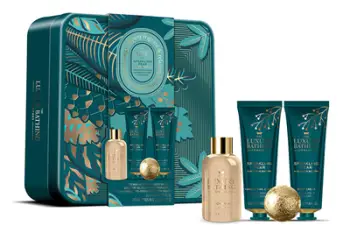 Set për femra The Luxury Bathing Company Pear & Blossom Set, xhel dushi 50 ml + krem trupi 50 ml + krem për duar dhe thonj 50 ml + shkumë për vaskë 25 g