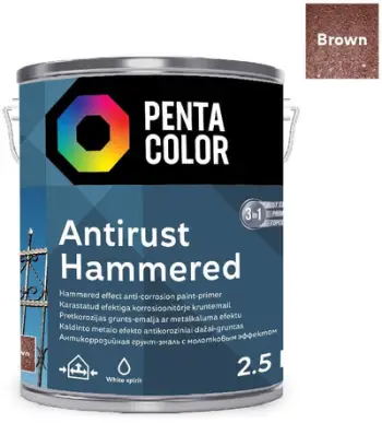 Bojë antikorrozive Pentacolor Pentac Hammered, 2.5L, kafe