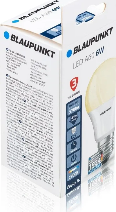 Llambë LED Blaupunkt E27 Classic, 6W, 2700K dritë e ngrohtë, e qulltë - 4