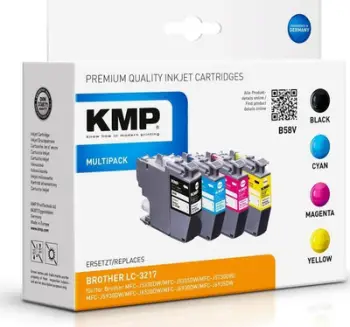 Fishekë boje KMP B58V Multipack, zëvendëson Brother LC-3217VAL, set me 4 ngjyra
