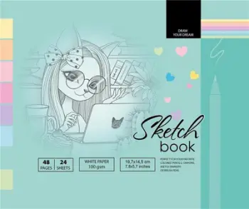 Sketchbook TW FRESH, 197x145mm, 48 fletë, 100g, i bardhë