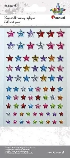 Yje dekorativë ngjitës Titanum Crystal Stars, set 84 copë, shumëngjyrëshe
